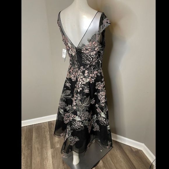 Rickie Freeman for Teri Jon Cap-Sleeve Embroidered Tulle Dress $740 - Picture 10 of 13